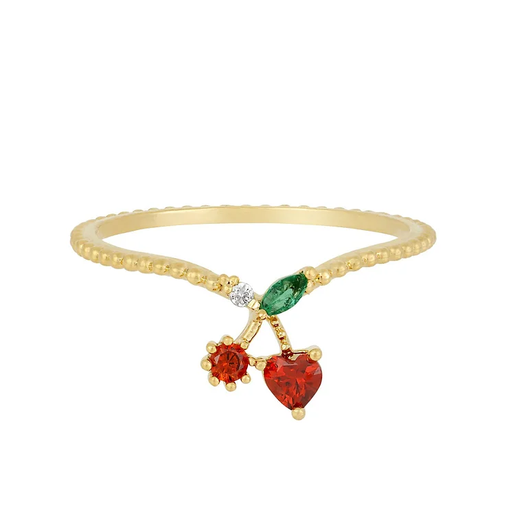 Tinyname® 18k Gold Plated Exquisite Cherry Ring