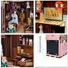 Relief Grocery Store---3D Wooden Puzzle Dollhouse with Sensor Light DIY Book Nook Puzzle