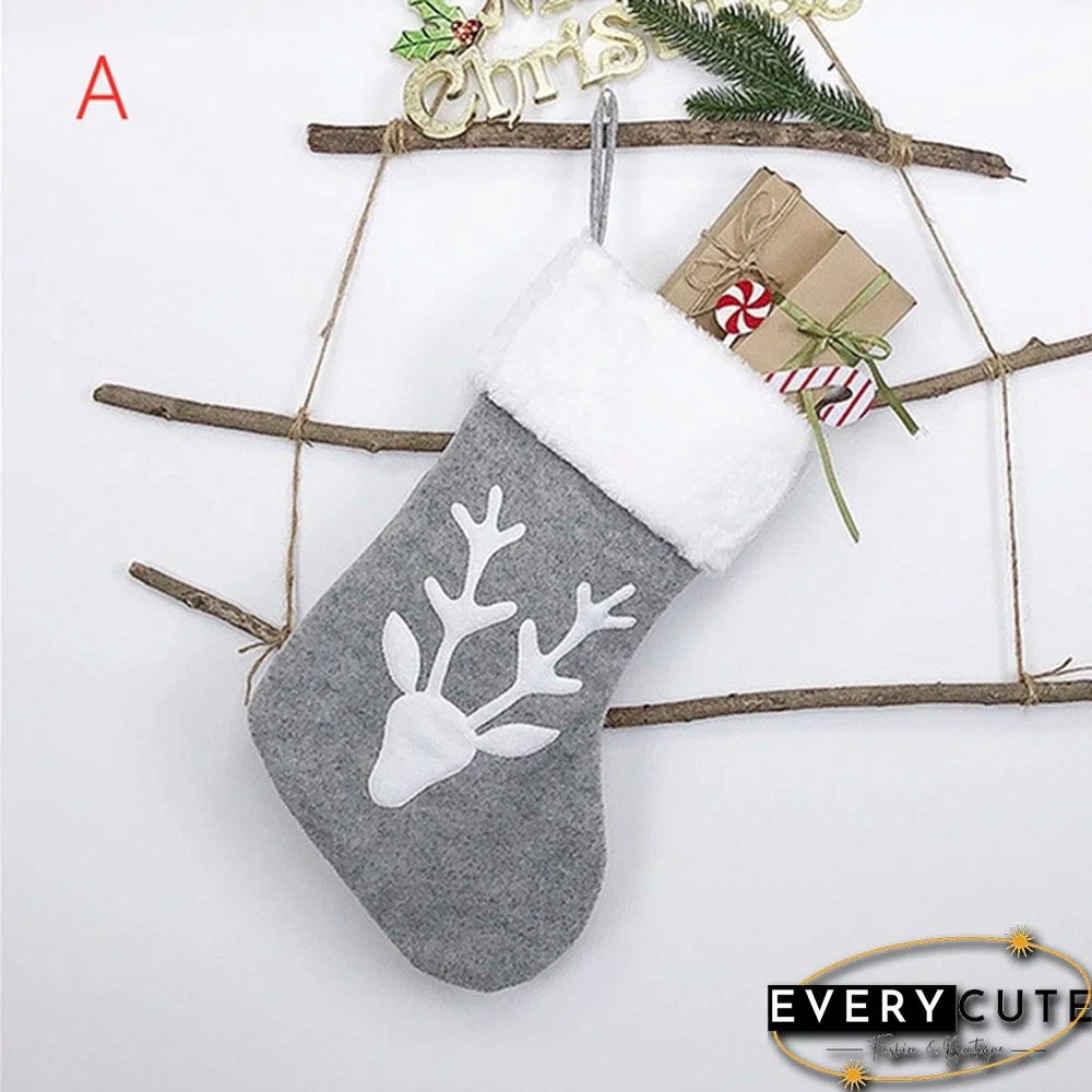 1Pc/2Pcs/4Pcs Christmas Stockings Holder Tree Ornaments Deer Sacks Xmas Gift Bags Presents Children Decorations Wall Art Socks Stuffers Home Room