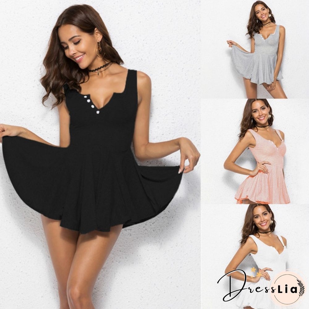 Fashion Women Irregular Fluffy Skirt High Waist Knit Vest Dress Pleated Mini Dress