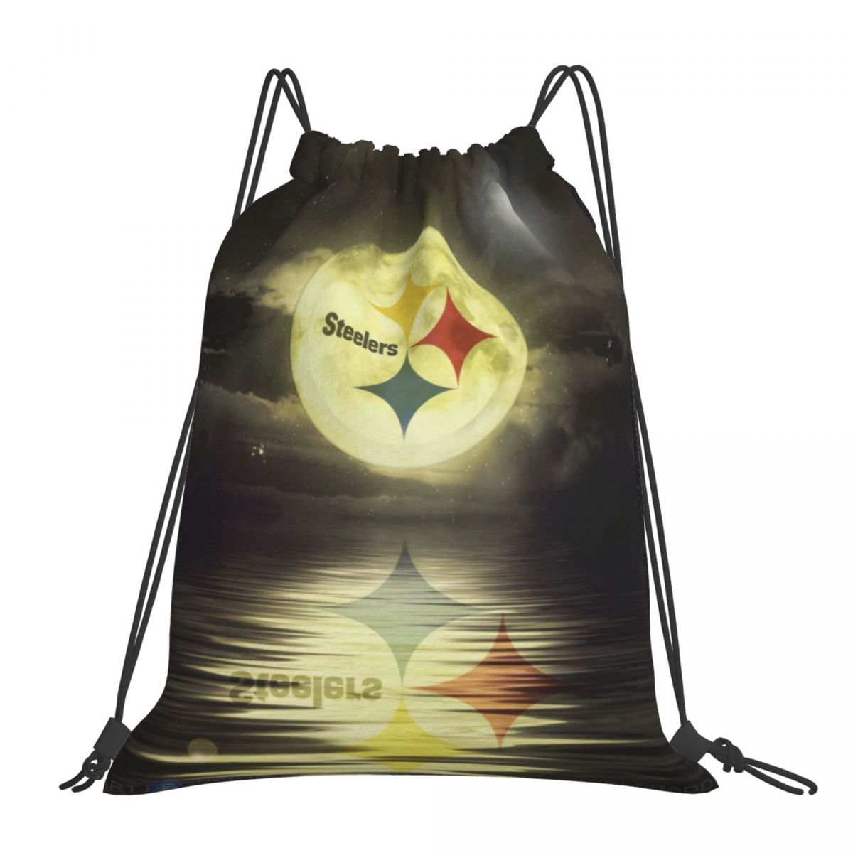 Pittsburgh Steelers Water Moon Art Drawstring Bags for School Gym