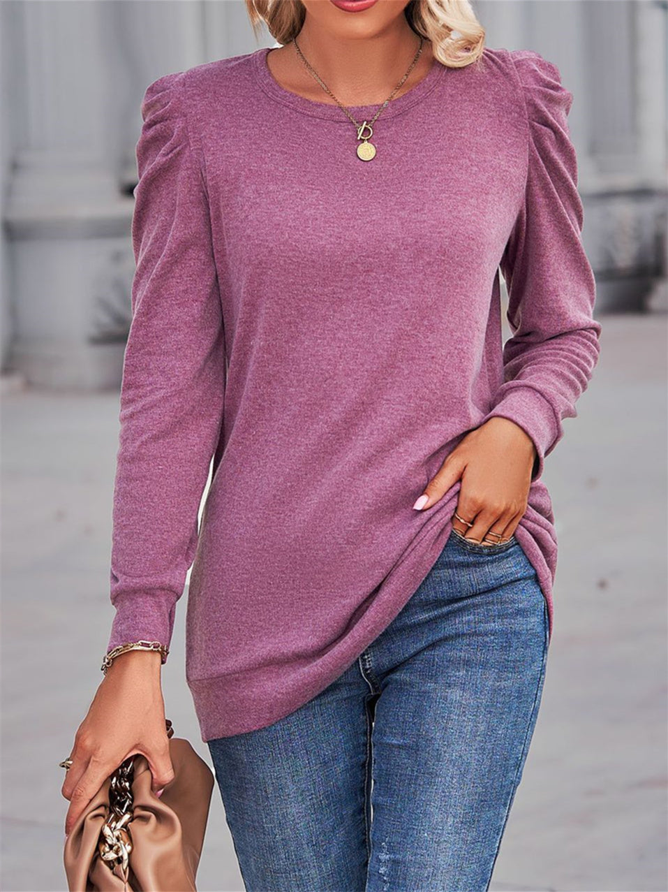 Women Long Sleeve V-neck Graphic Floral Printed Top