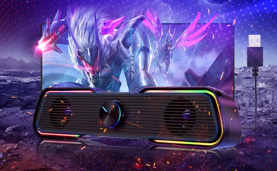 Bocinas pc, bocina Inteligente,Altavoces RGB para Juegos sistema de audio,  Altavoces estéreo de Alta fidelidad