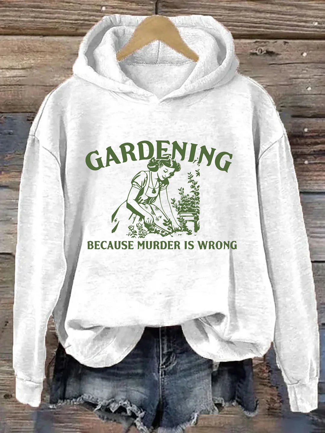 Gardening Because Murder Is Wrong Retro Hoodie