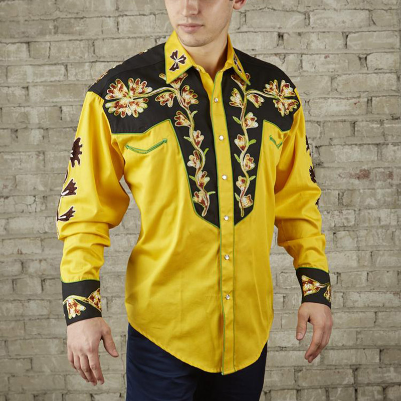 Men's Western Vintage Embroidered Shirt