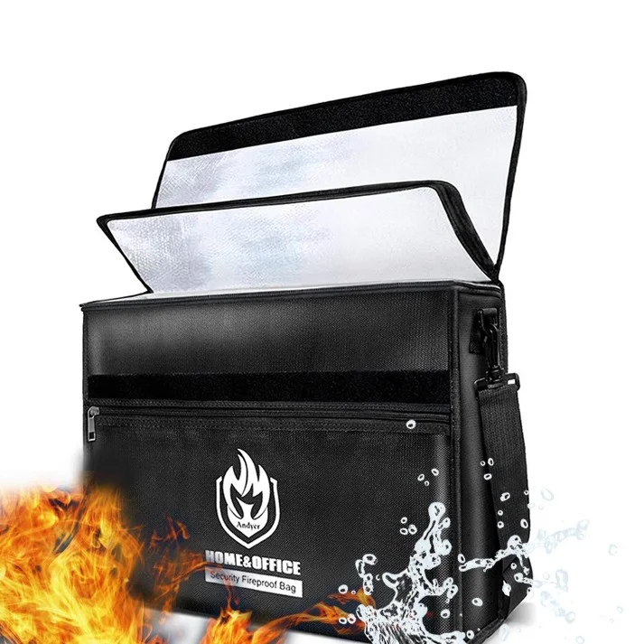 Fireproof Briefcase Full Opening Design Fireproof Waterproof File Bag Cash Important Documents Fireproof Briefcase for Documents