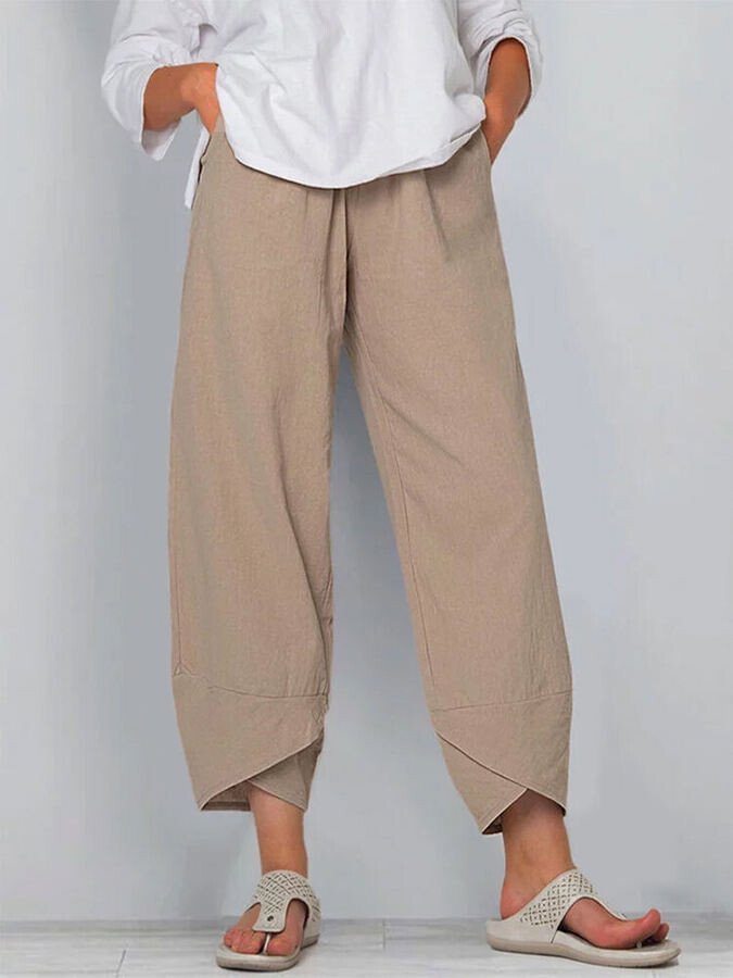 Airrys™ Women's Cotton Linen Simple Loose Casual Ninth Pants