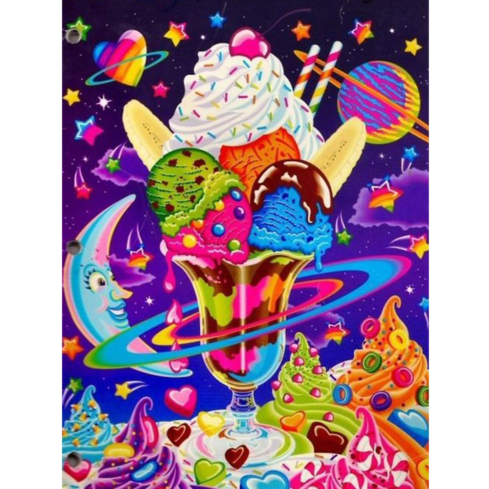 

30*40CM - Round Drill Diamond Painting - Ice Cream, 501 Original
