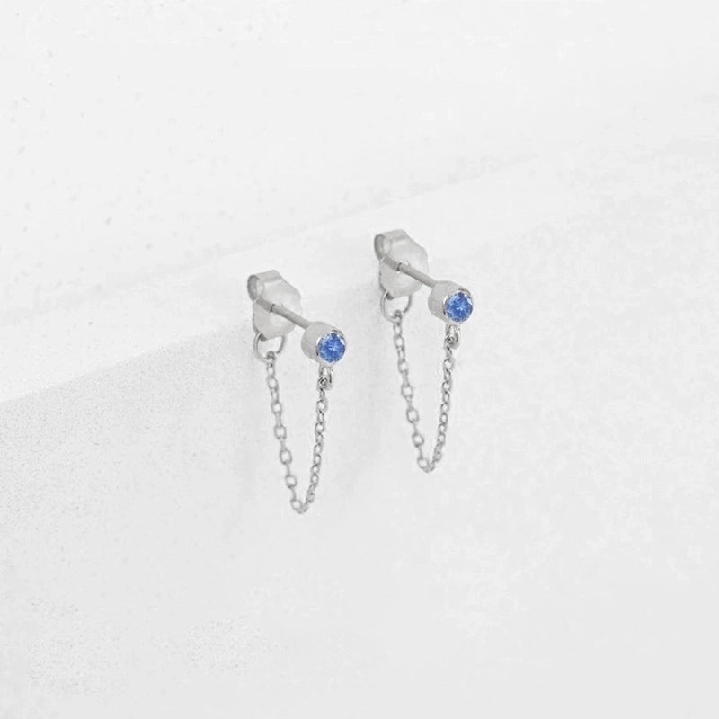 1 Pair Minimalist Geometric Inlay Stainless Steel Rhinestones 14K Gold Plated Rose Gold Plated Drop Earrings