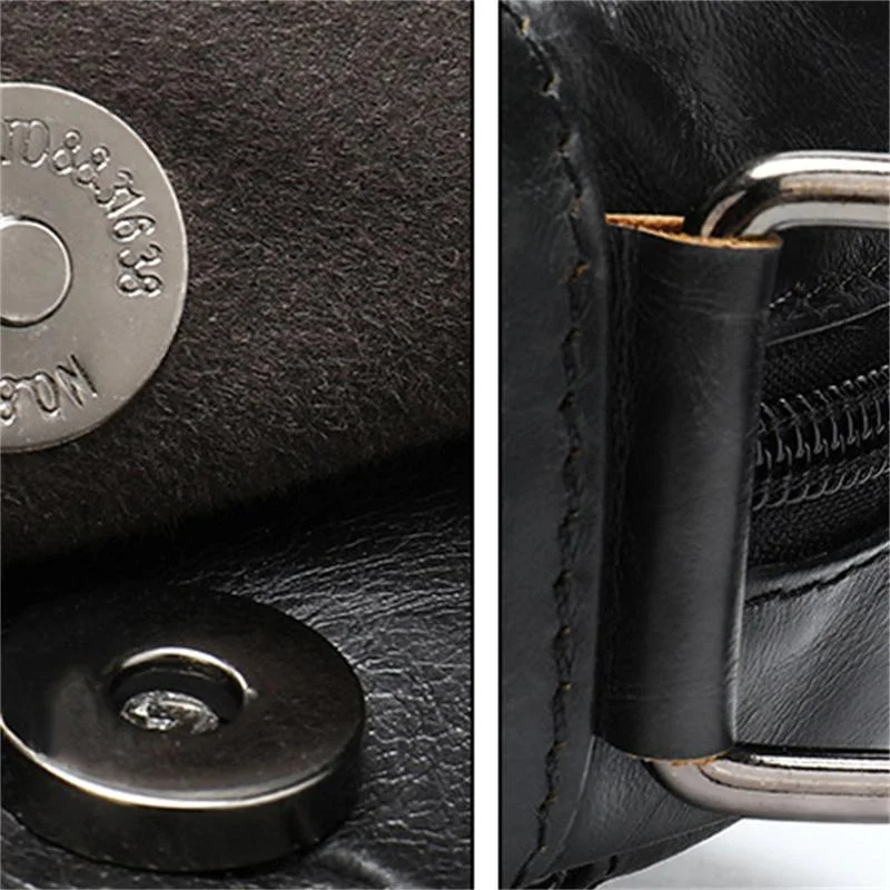 Classic Men's Crossbody Bag Leather Casual Mini Shoulder Bag