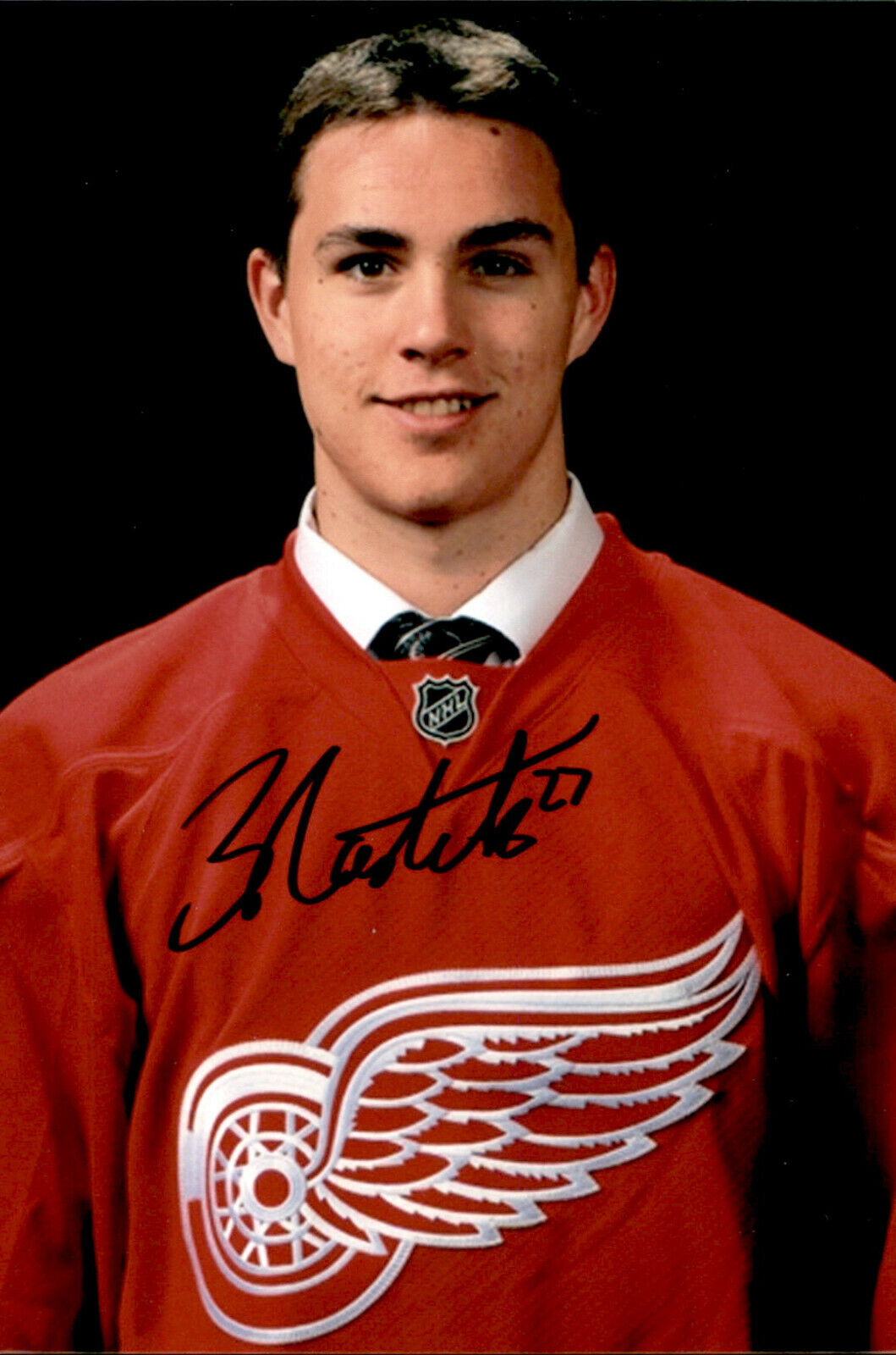 Zach Nastasiuk SIGNED 4x6 Photo Poster painting DETROIT RED WINGS