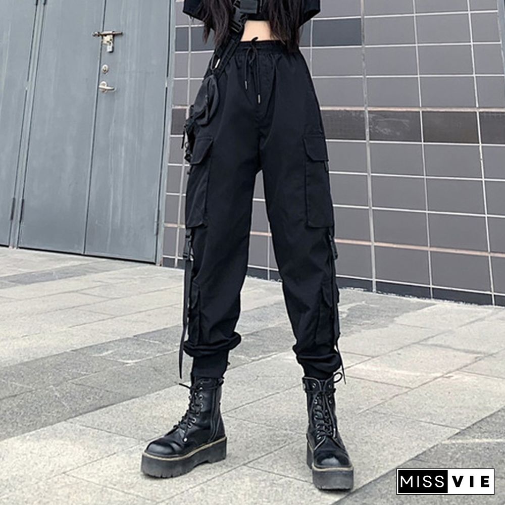 Spring Summer Fashion Cargo Pants Women Pockets Jogger Trousers Harajuku Casual Slim High Waist Streetwear Lady Pants New