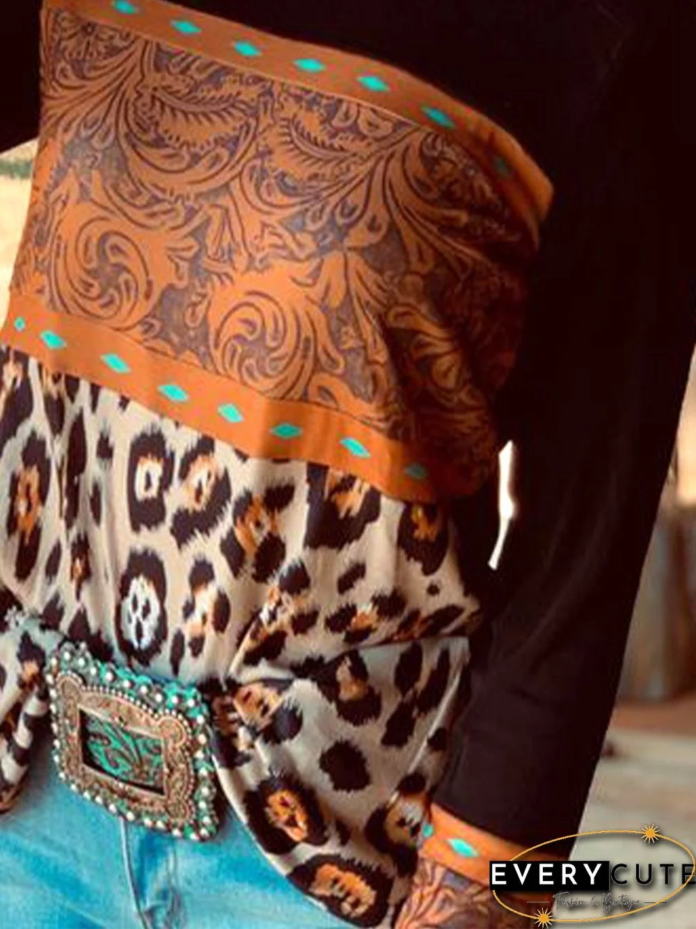 Crew Neck Long Sleeve Casual Jersey T-shirt