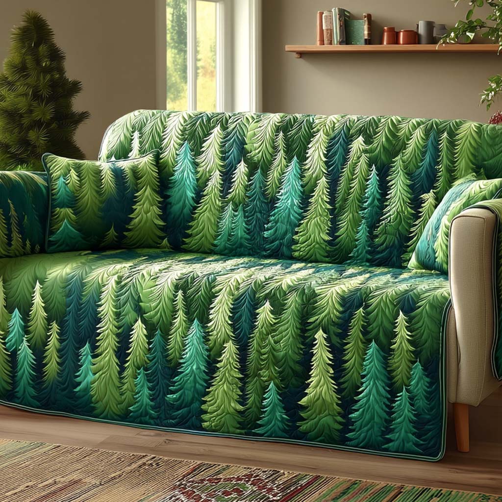 Evergreen Forest Quilted Sofa Cover NCU0XD1095 everthome