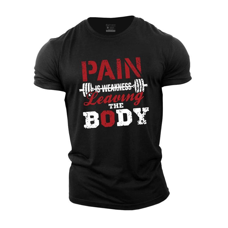 Cotton Pain Is Weakness Graphic Men's T-shirts tacday