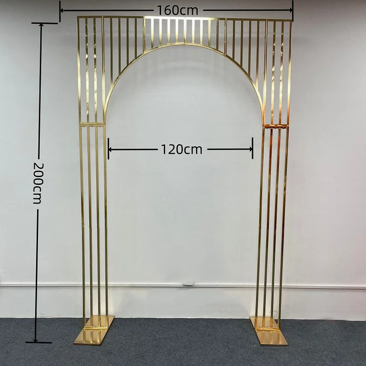 Gold-Plated Arch Wedding Backdrop Frame Square Outdoor Party Decor Props A192 A7463
