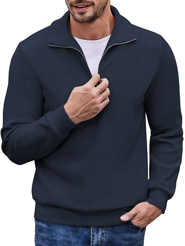 Casual Corduroy Polo Collar Pullover (US Only) QueenFunky