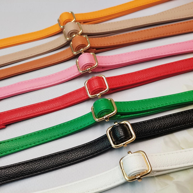 Pu Leather Solid Color Bag Strap