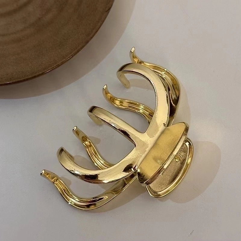 Metal Grab Clip Elegant Bow Hairpin Back Head Large Shark Clip French Pearl Clip Hair Accessories