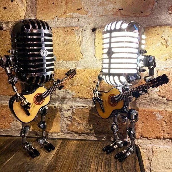 40% OFF丨Vintage Metal Microphone Robot Desk Lamp