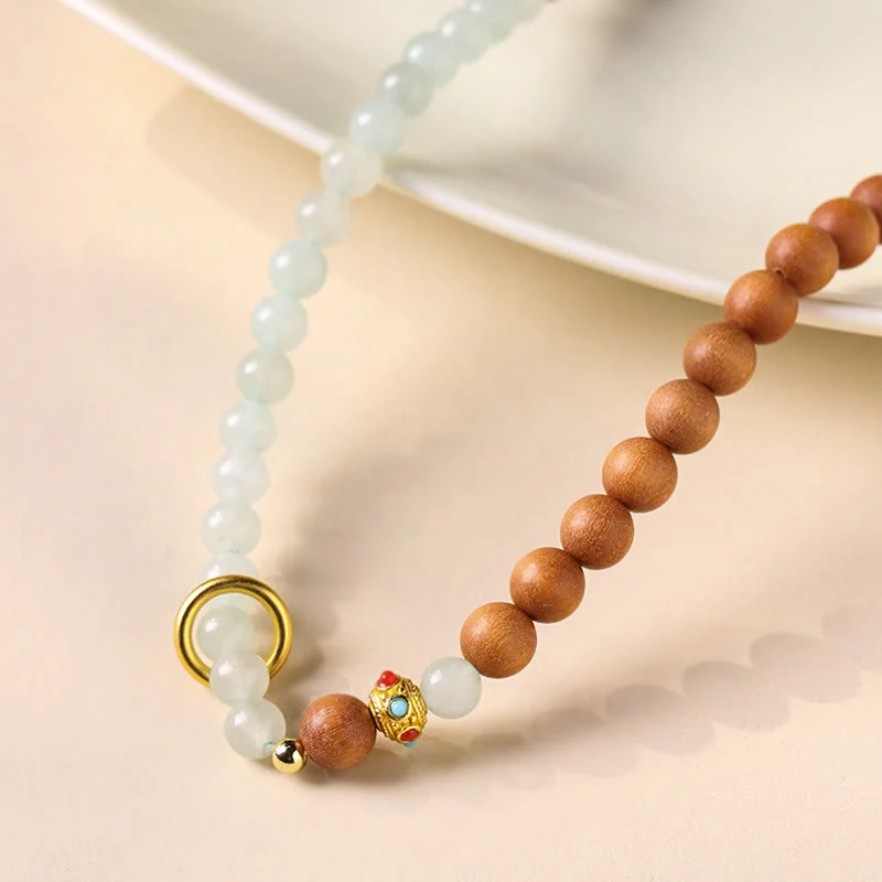 Natural Sandalwood Crystal Protection Double Wrap Bracelet