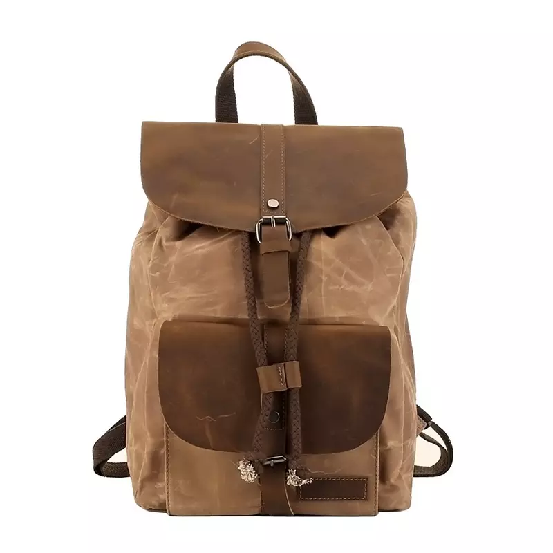 VRIGOO Waterproof Canvas Leather Hiking Casual Daypacks