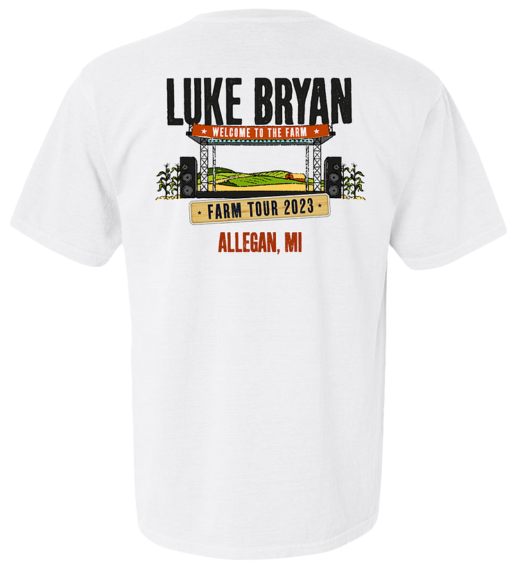 Luke Bryan 2023 Farm Tour Official T-Shirt - Allegan, MI - PRE-ORDER