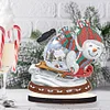 Diamond Painting Wooden Christmas Snowman Desktop Ornament