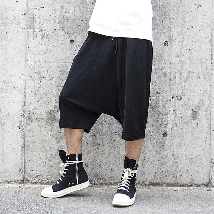 Dark Collection High Street Knit Crotch Shorts Harlan Cropped Pants-dark style-men's clothing-halloween