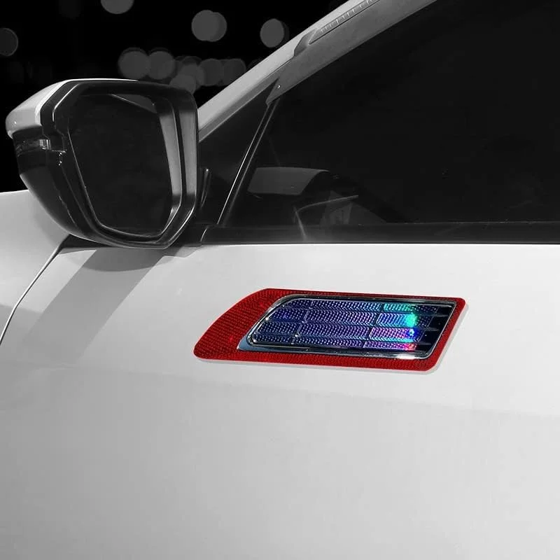 Universal Car Exterior Accessories -- Hood Scoop For Cars, Car Hood Vents With Cool Solar Warning Light, Car Vent Accessories. Cars, Pickup Trucks, SUVs, Exterior Automotive Accessories, A Pair. ( Col