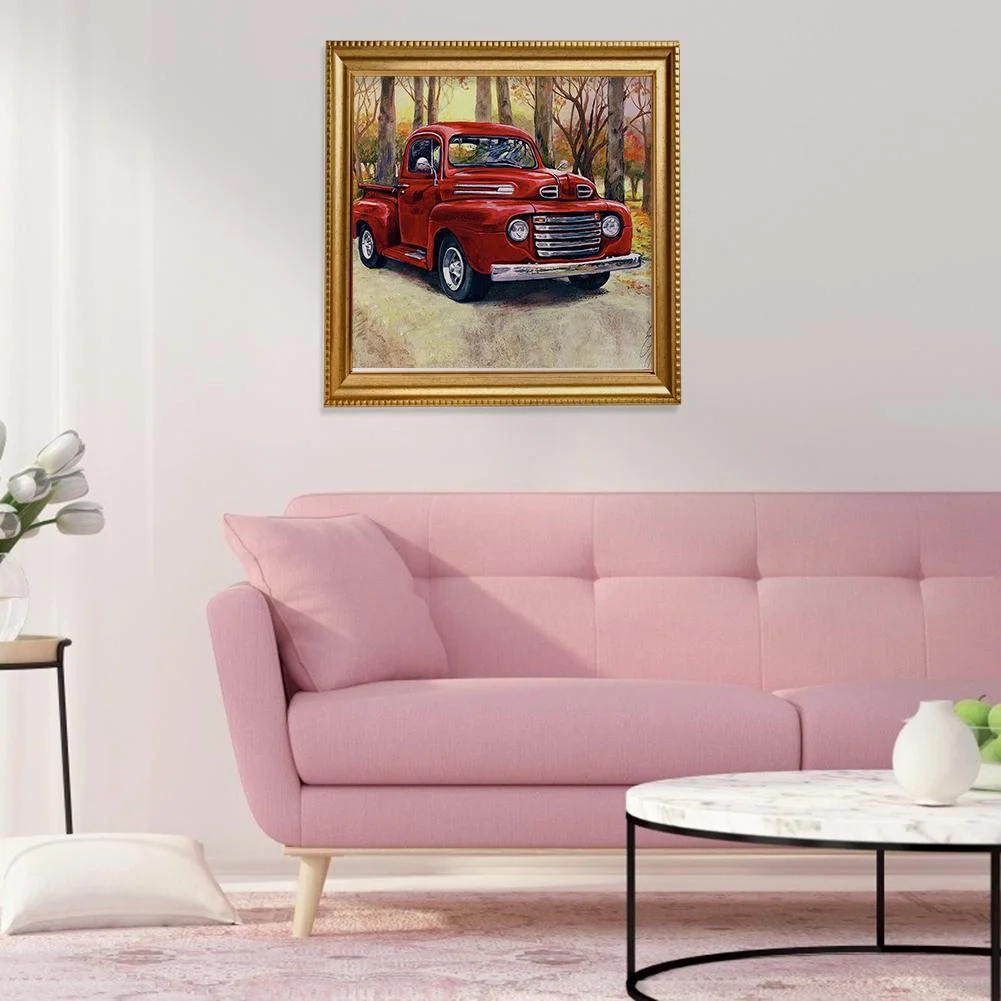 Diamond Painting - Full Round Drill - Red Car(30*30cm)