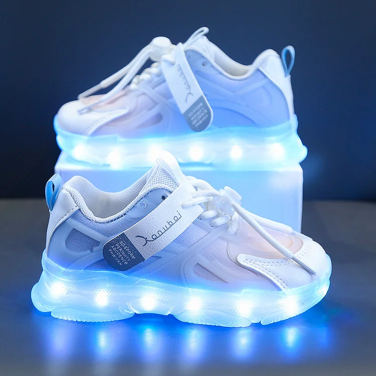 Rechargeable Luminescent Colorful Children's Boys and Girls with Lighting Shoes, Plush Insulation, Flash Sports Shoes_ viptrois