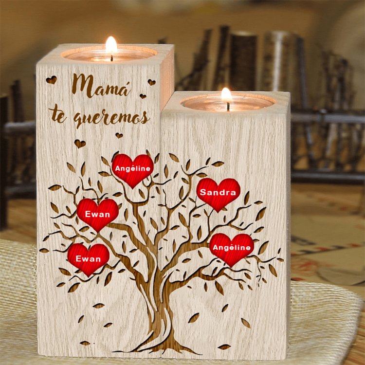 Candelero de madera de dos piezas sin candela 5 nombres