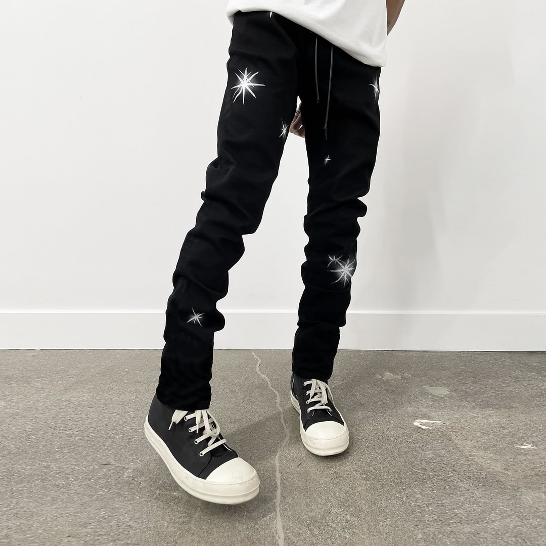 Retro print street hip hop trendy trousers