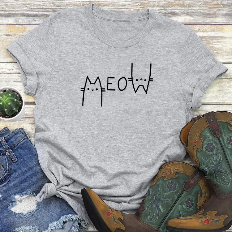 Cat Meow  T-shirt Tee - 01113-Annaletters