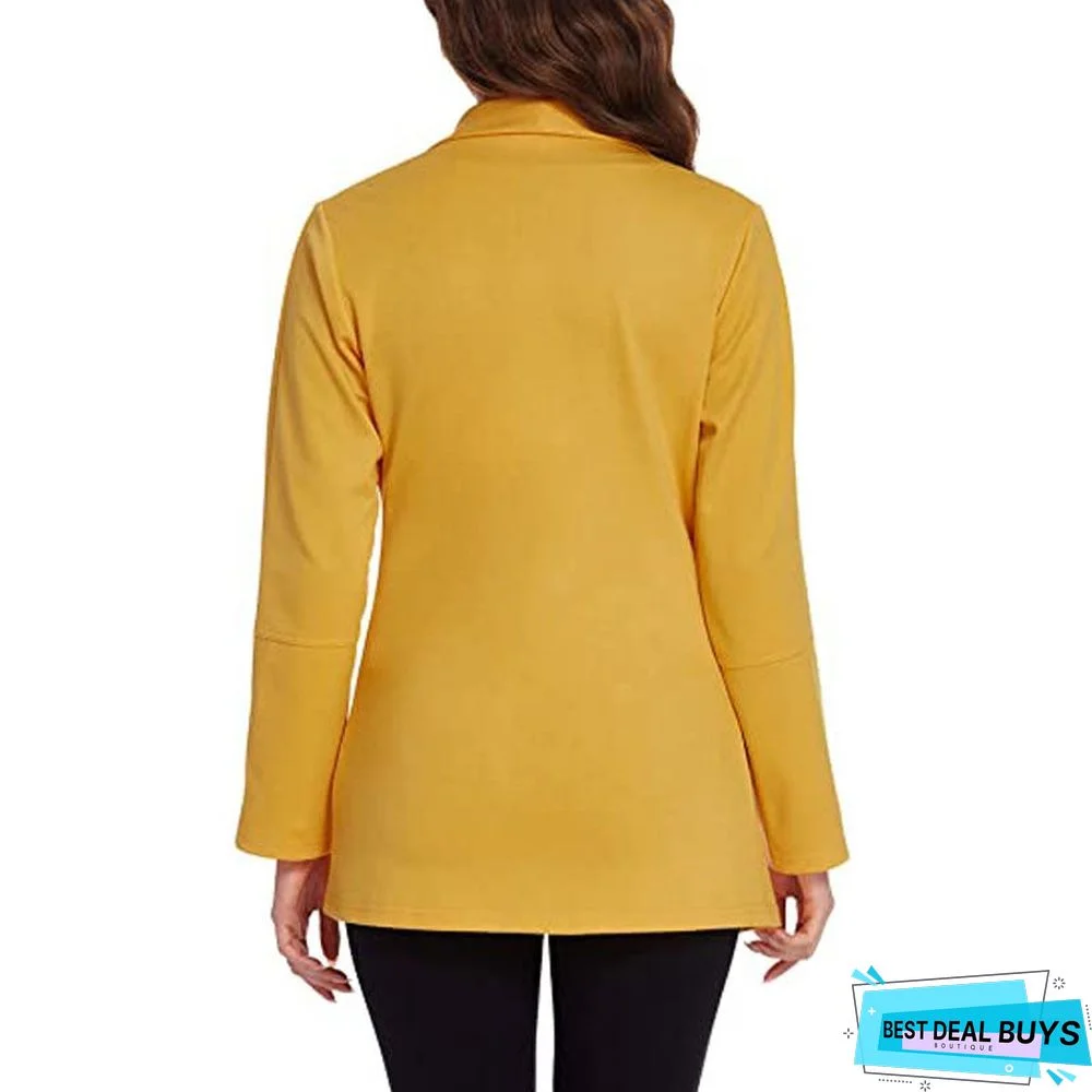 Autumn and Winter Long Sleeve Cardigan Casual Temperament Solid Color Jacket Suit