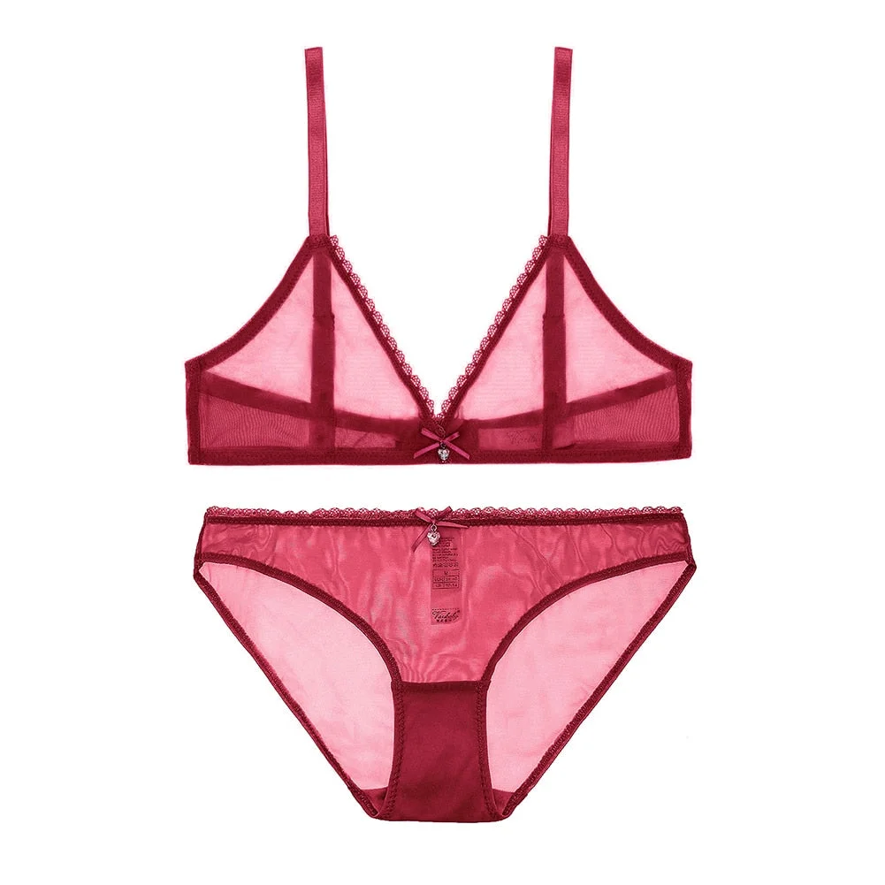 Varsbaby Sexy Lace Red Color Christmas Underwear New Year Bra Set For Women