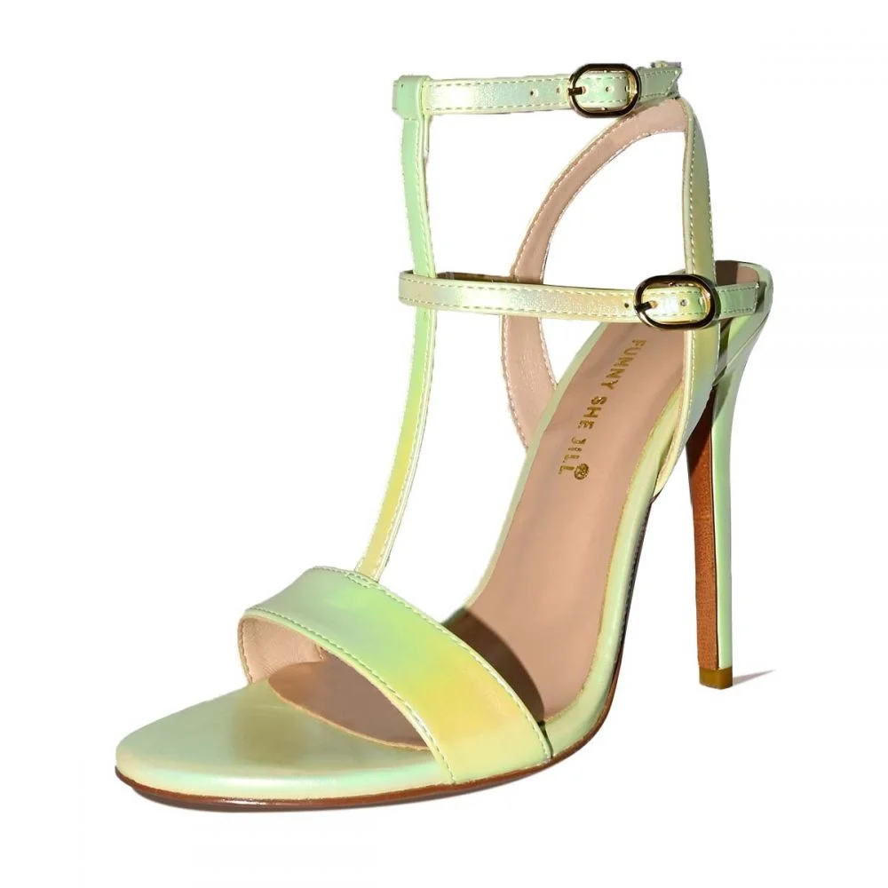 Strappy Heeled Sandals Highlighter Heels Polar Heels Prom Sandals Nicepairs