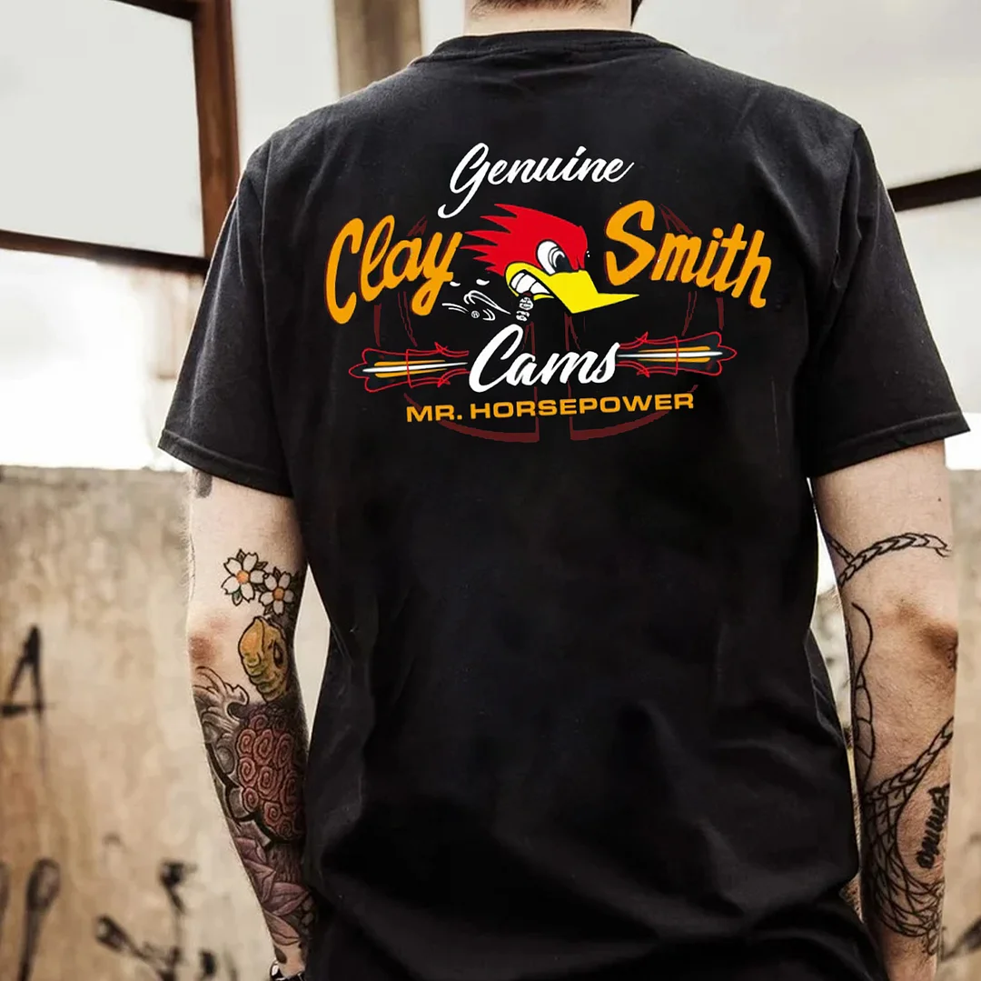 GENUINE CLAY SMITH CAMS Hot Rod Bird Print Men's T-shirt