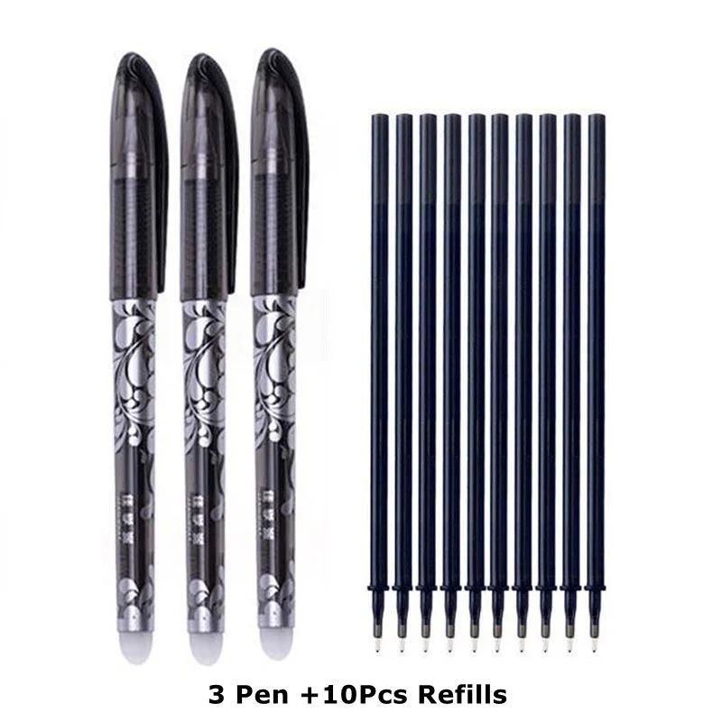 Erasable Pen Refills Rod Set 0.5mm Needle/0.7mm Bullet tip Washable Handle Erasable Ballpoint Pen for School Pen Writing Tools