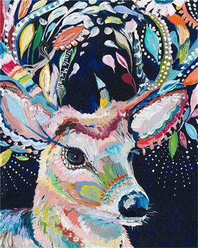 

Deer Portrait Made of Flowers – Paint By Numbers - 40*50CM, 501 Original