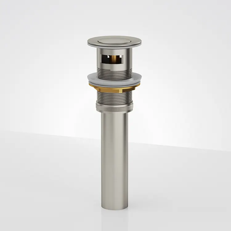 EVERSTEIN Push Button Bathroom Sink Drain with Overflow Brushed Nickel 
