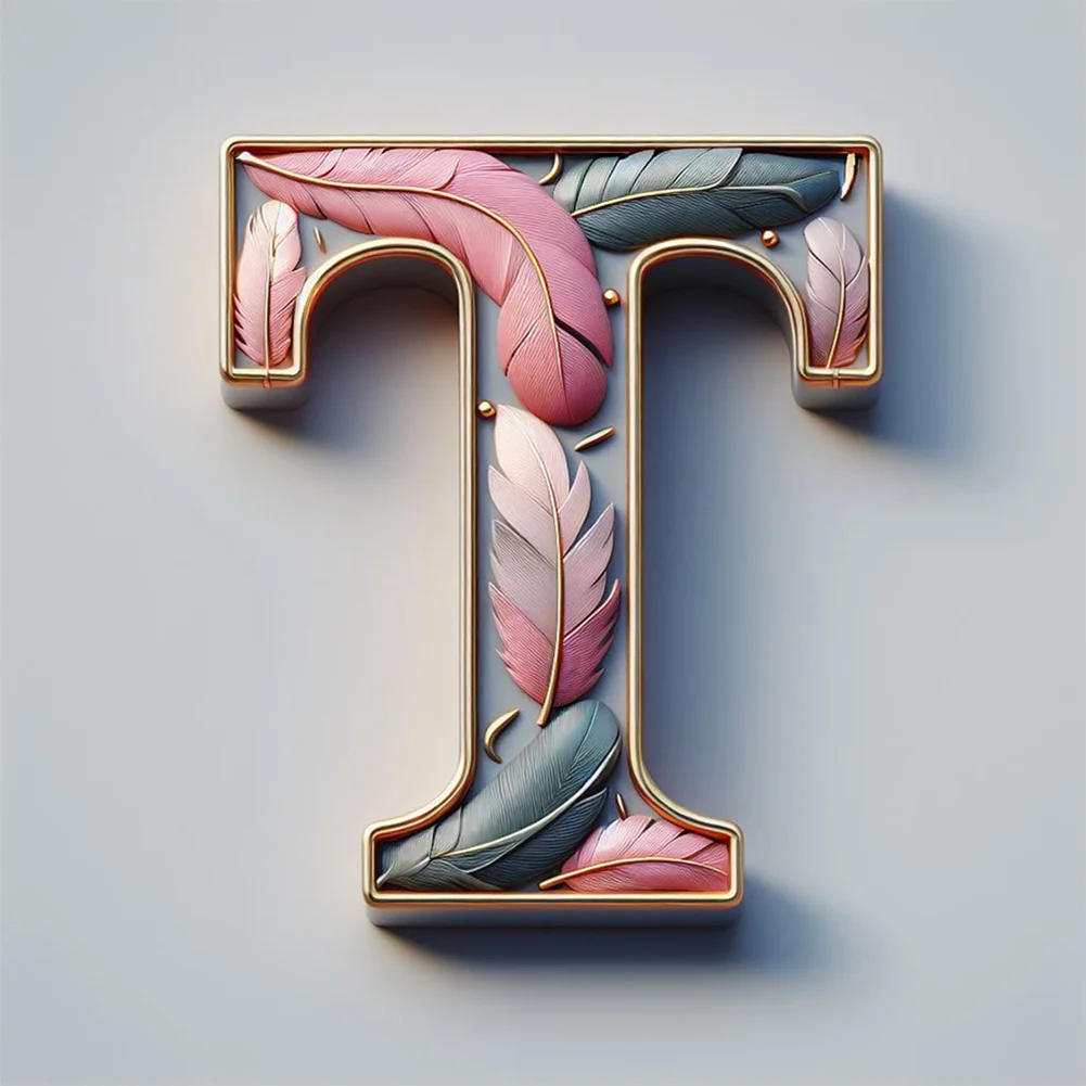 Diamond Painting - Full Round Drill - Feather Alphabet(Canvas|30*30cm)