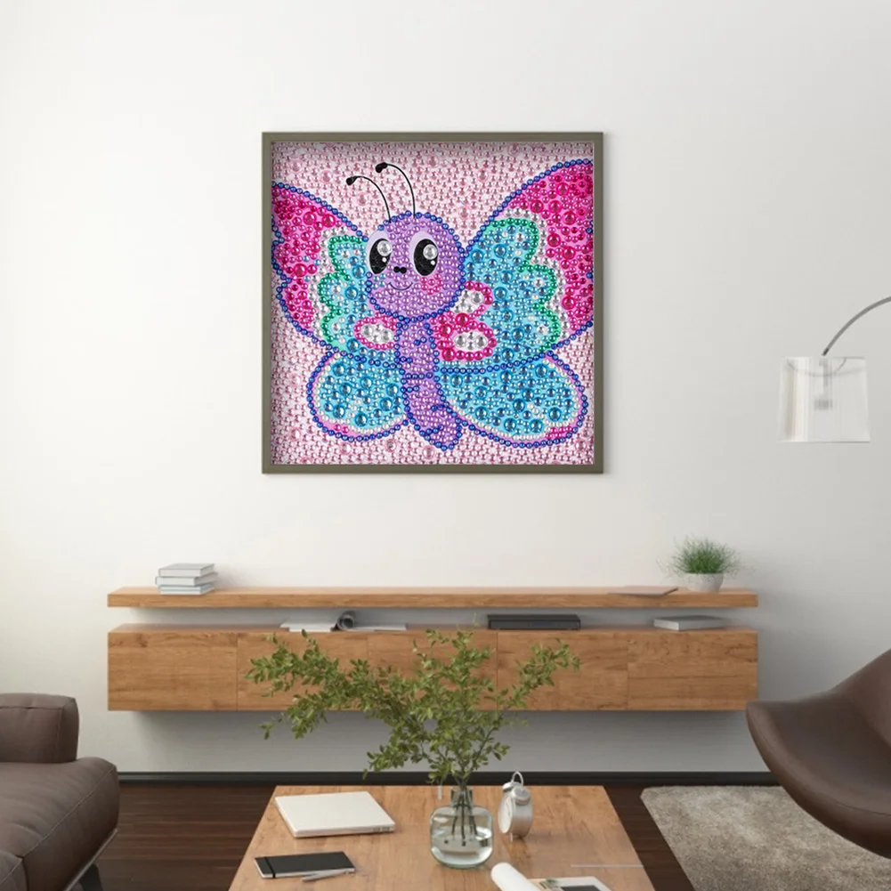 Diamond Painting - Full Crystal Rhinestone - Butterfly(18*18cm)【Without Frame】