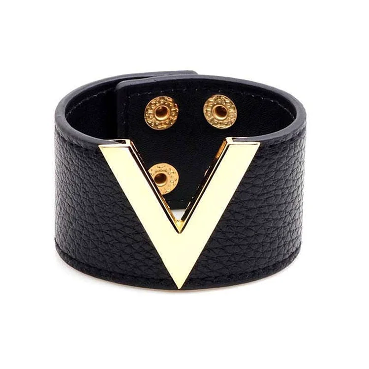 Europe Crack Leather Bracelet Femme All-Match V Word Wide Punk Style Soft Jewellery Cool Wholesale