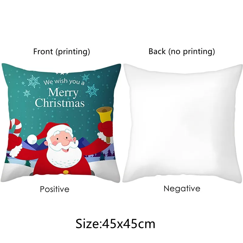 Tegooe Christmas Gingerbread Man Print Pillow Case - Sofa Cushion Cover