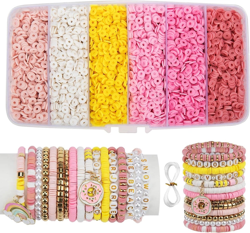 6-color DIY Clay Beads Pink Blue Green Brown Series And Black And White Combination Christmas Rainbow Suit