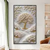 Golden Branch Blossom Tree Special Shaped 5D DIY Partial Drill Diamond Painting Kits for Adults Beginners Home Decor Diamonds Dots Gem Art Kits Large Size 15.75x27.56inch