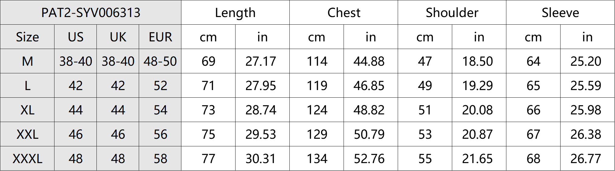 Stylish Colorful Stripe Cardigan Size Chart