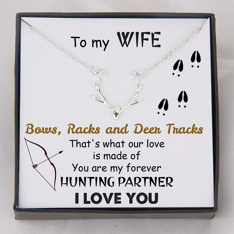 You Are My Forever Hunting Partner, Heart Hunter Necklace Gift Set Gifts For Wife